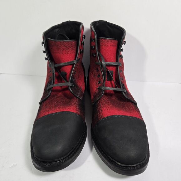 Allen Edmonds Landon Fireside Cap Toe Leather Wool Boots Mens Size 11 D Dainite